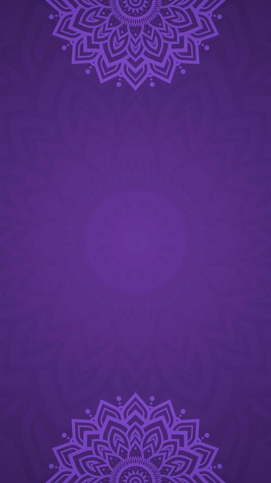Simple Elegant Dark Purple Subtle Mandala Vertical Background with Intricate Ornamental Accent and Symmetrical Layout vector