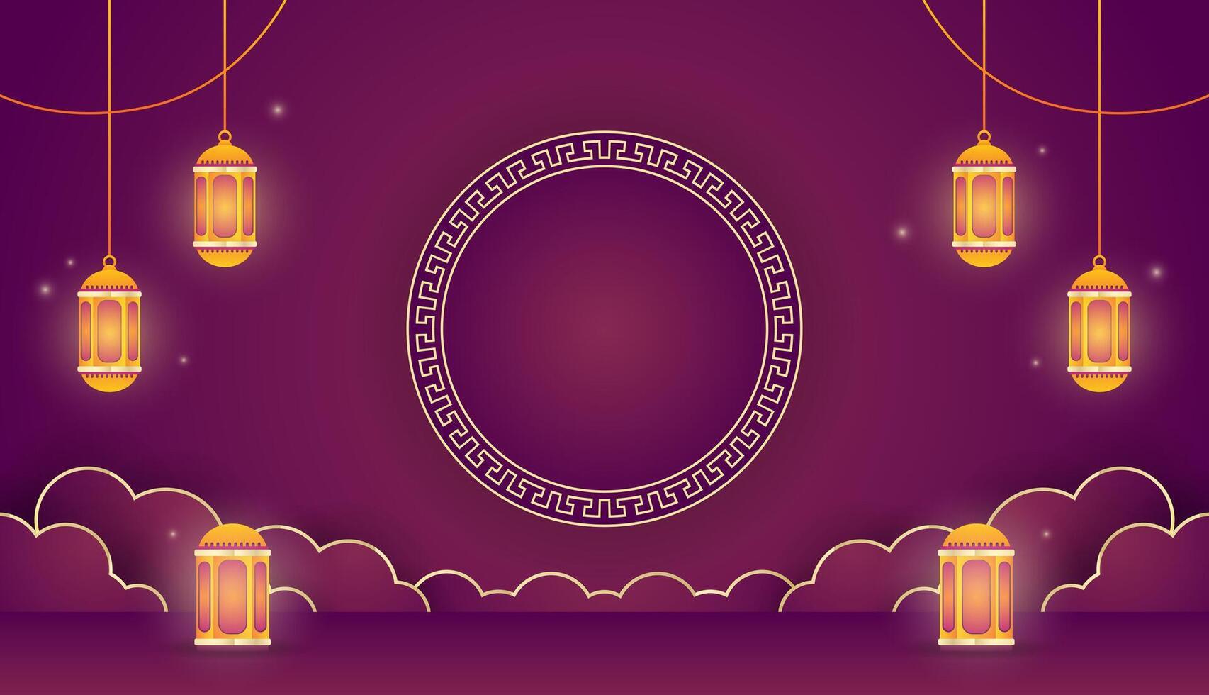 red empty ramadan eid background design vector