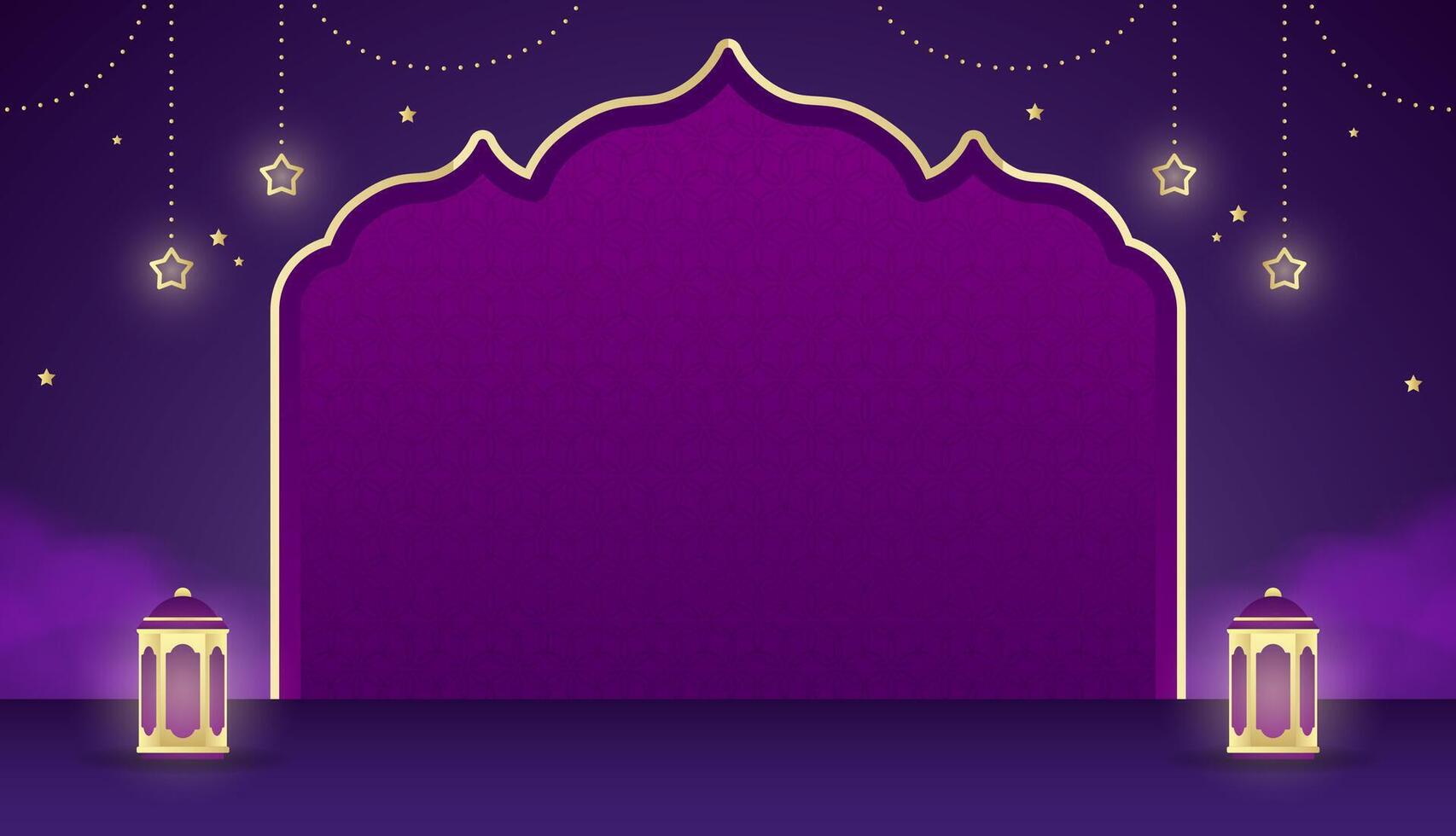 purple empty ramadan eid background design vector