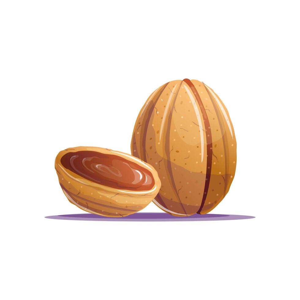 delicious cookie filled with creamy condensed milk vector