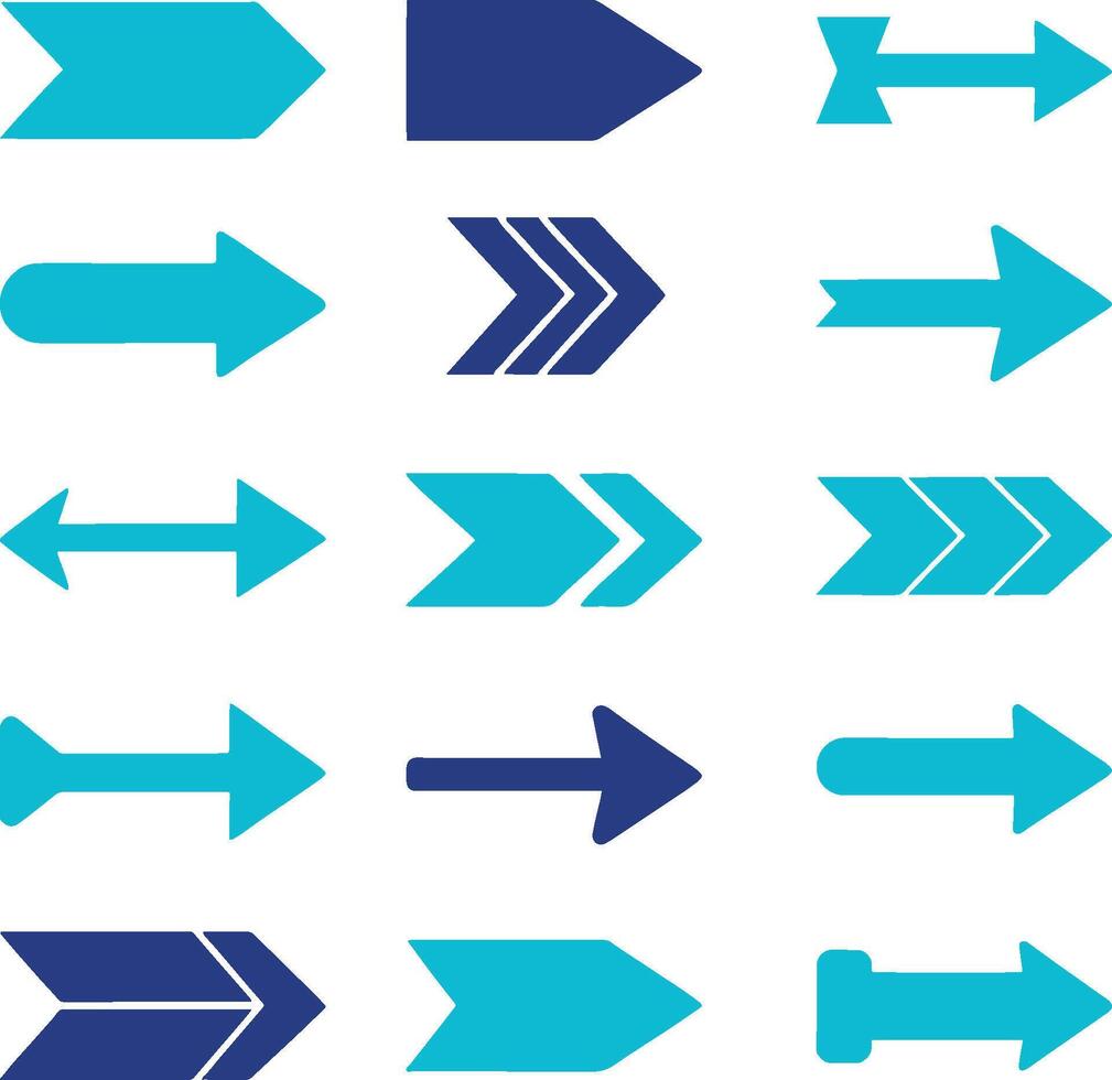 Set of colorful direction arrow signs icons. vector