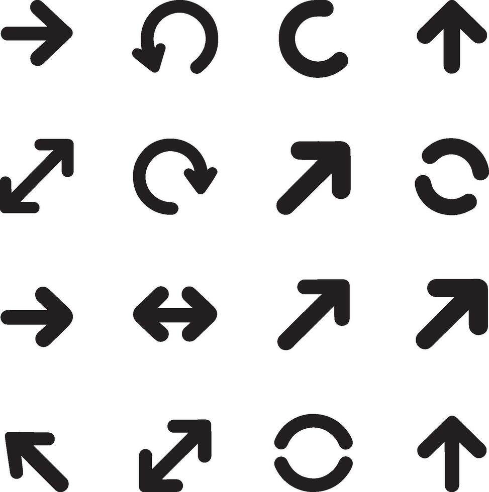 Set of smooth direction arrow signs or icons. vector