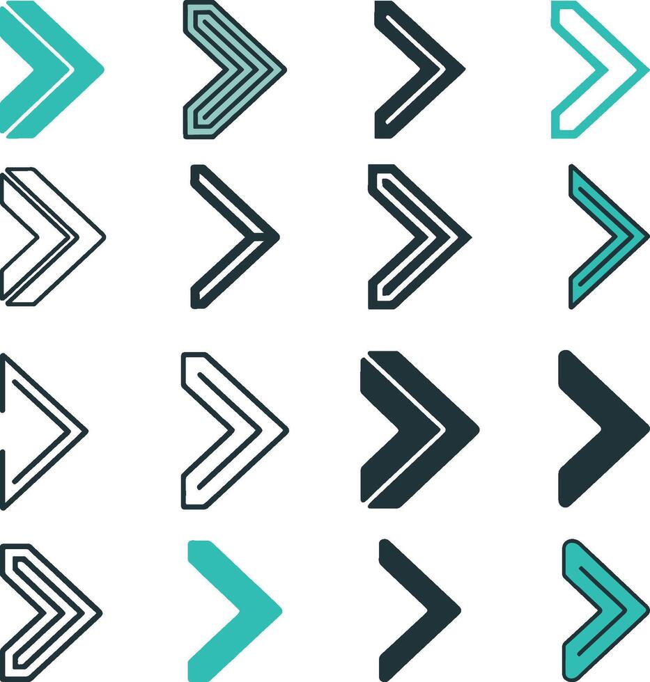 Direction arrow set signs or icons. vector