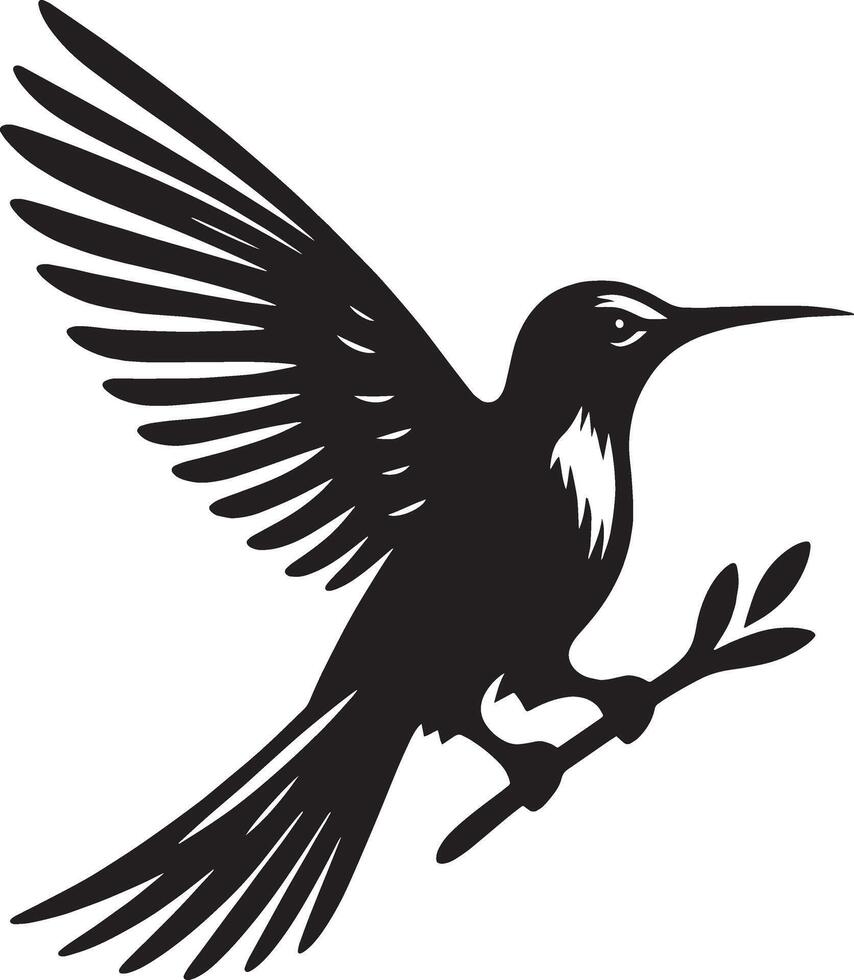 black bird silhouette vector
