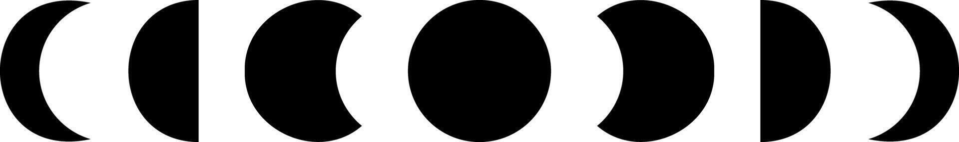 Minimalist black moon phase illustration representing the lunar cycle for astronomy, astrology designs, spiritual, mystical, cosmic artwork, horoscope, meditation, zodiac projects. illustration vector