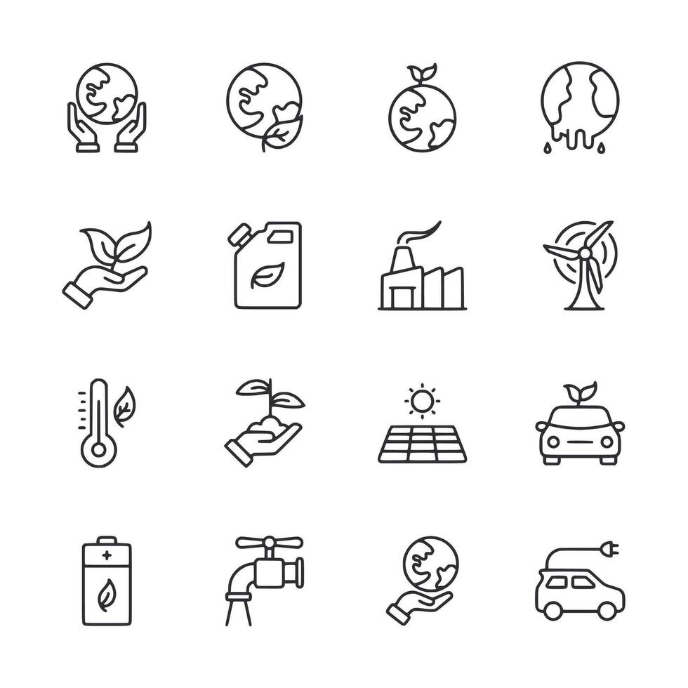 Set of icons environmental issues vector