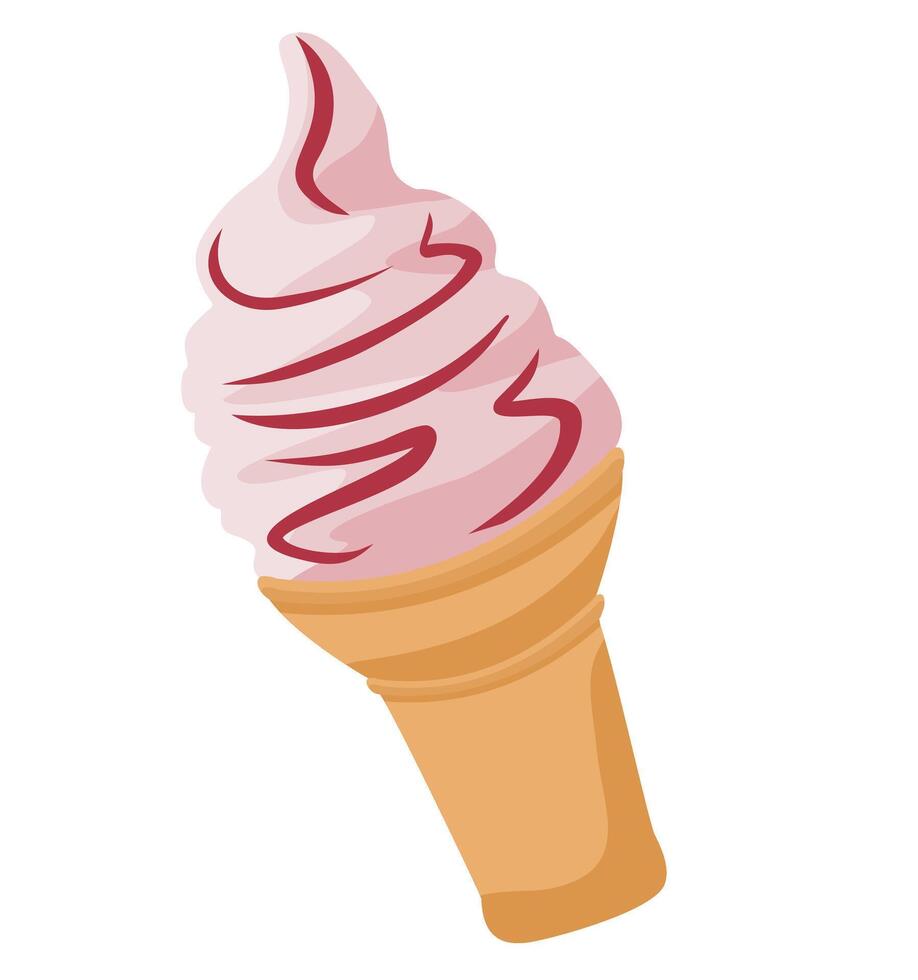Waffle cone ice cream. Simple cartoon illustration of ice cream cone. Ice cream logo icon . Ice cream logo template vector