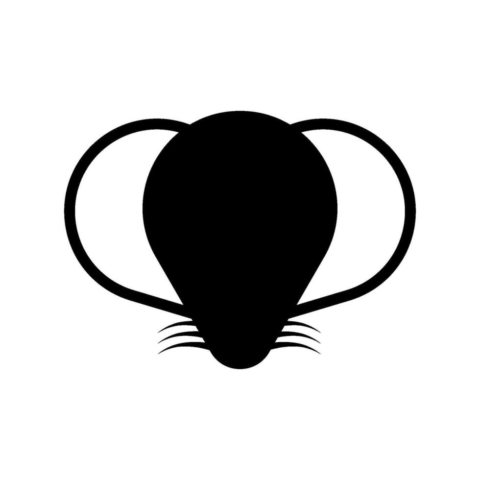 black rat head logo illustration vector
