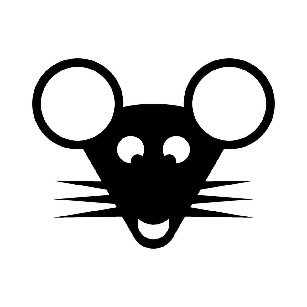 illustration of a mouse with three whiskers vector