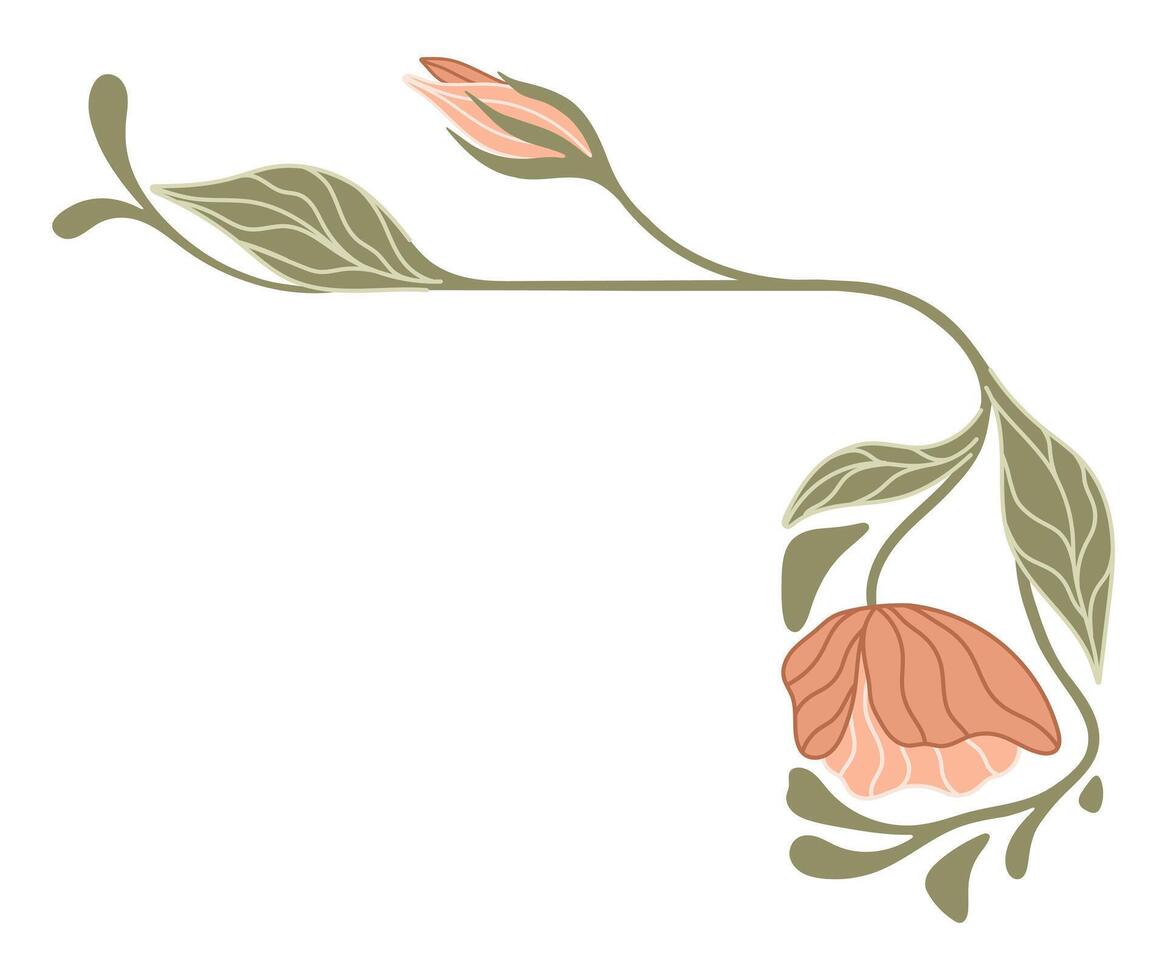 Floral vintage element. Decorative element. vector