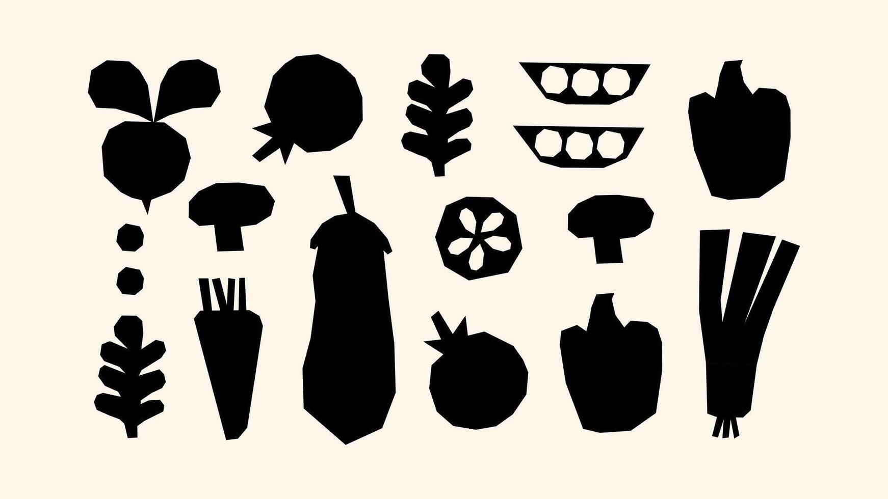 Vegetable black and white set- cabbage, tomato, avocado, rs, celery, carrots, pepper. Vegetarian farm products from the garden hand-drawn in flat and naive style vector