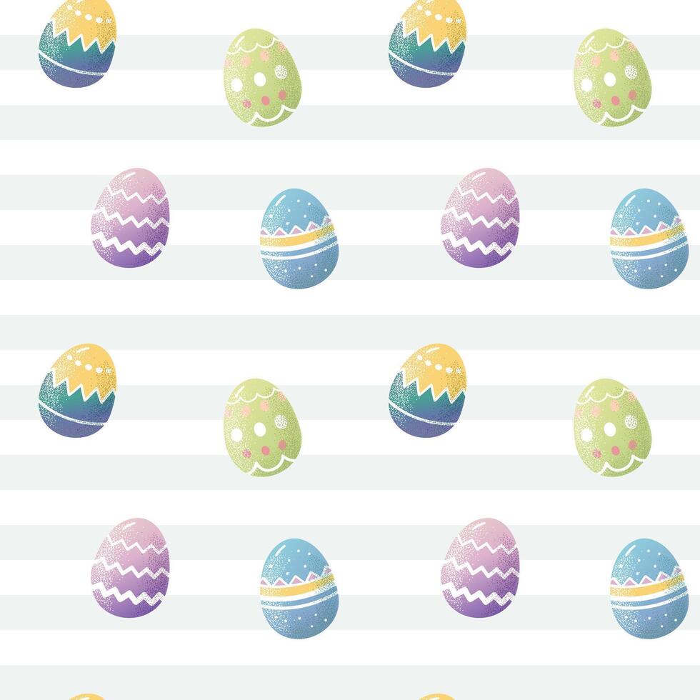 Seamless pattern with cute Easter eggs. Hand drawn spring holidays background. vector
