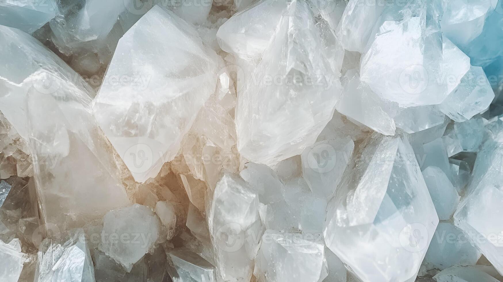 Polished Quartz Texture Top View with Crystalline Pattern photo