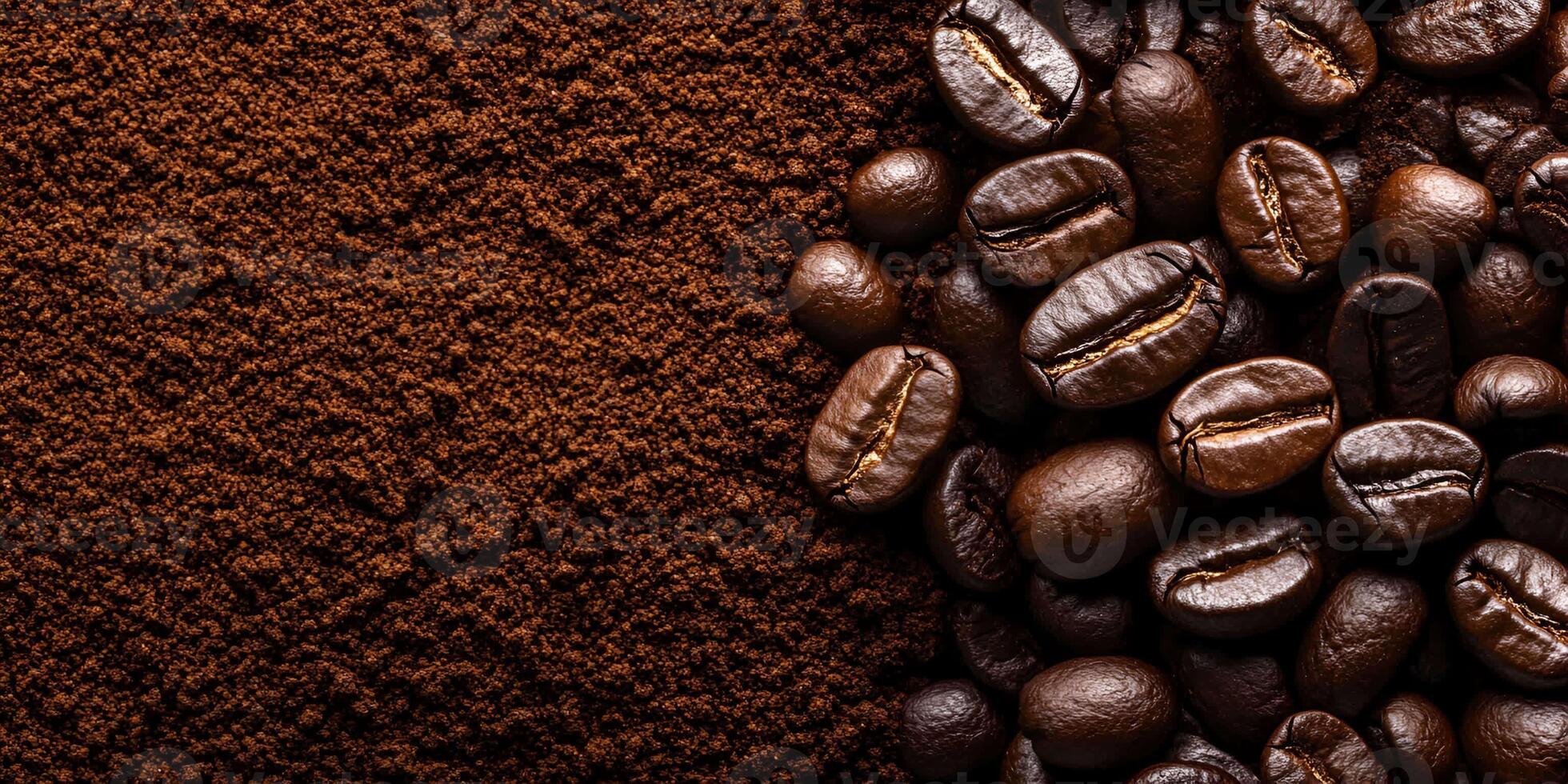 Coarse Spilled Coffee Grounds Texture Top View Alternative photo