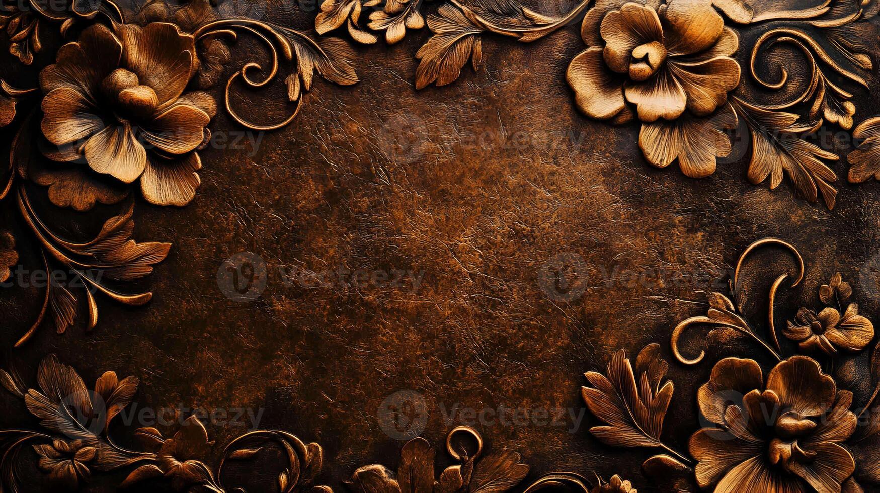 Embossed Floral Pattern Paper Texture Top View photo