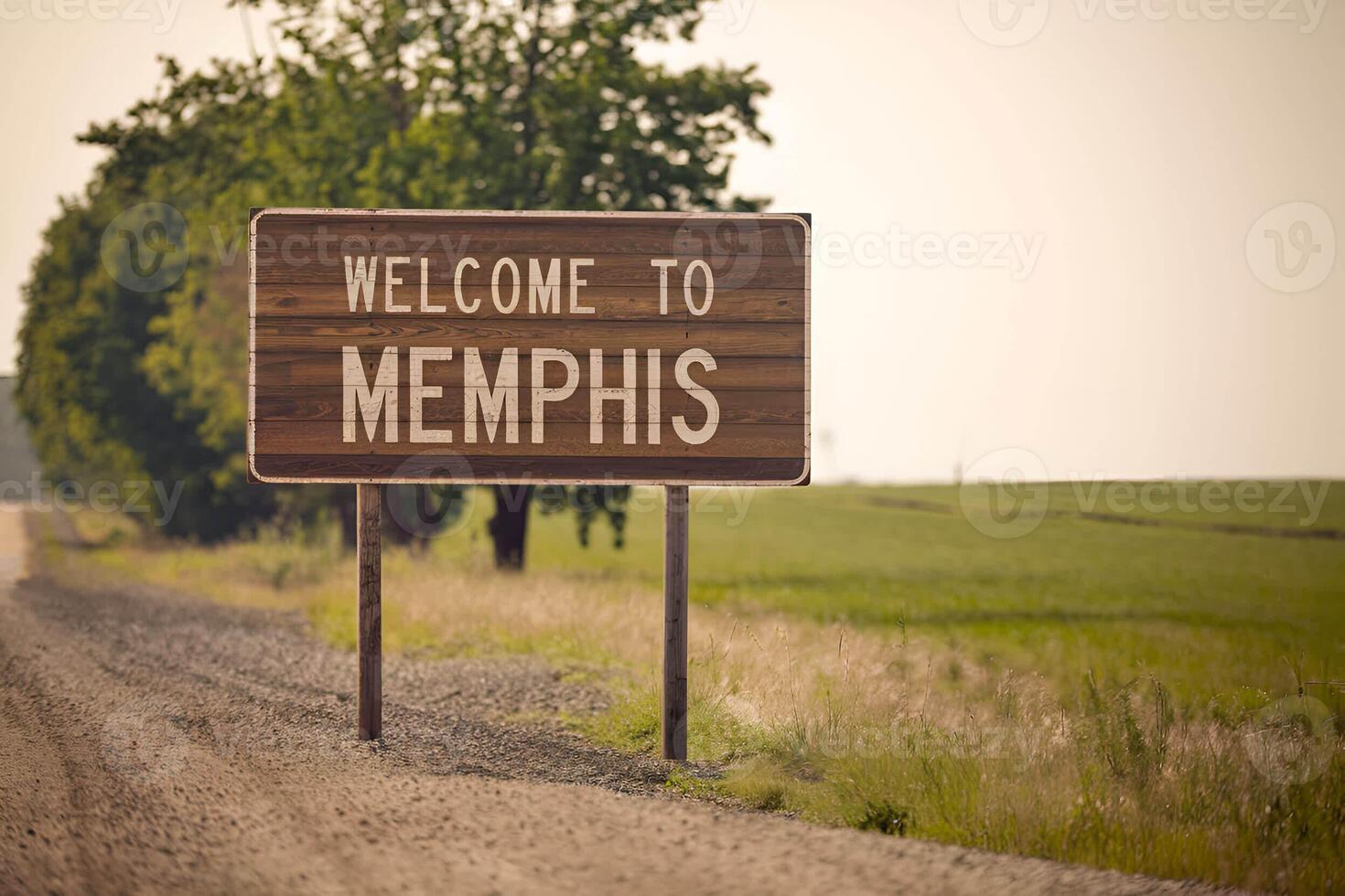 Rustic Memphis Tennessee Outdoor Entry Wooden Sign photo