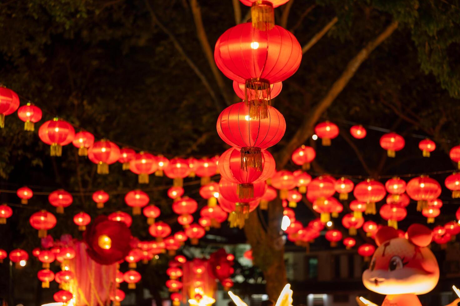 Lanterns of Chinese New Year background photo