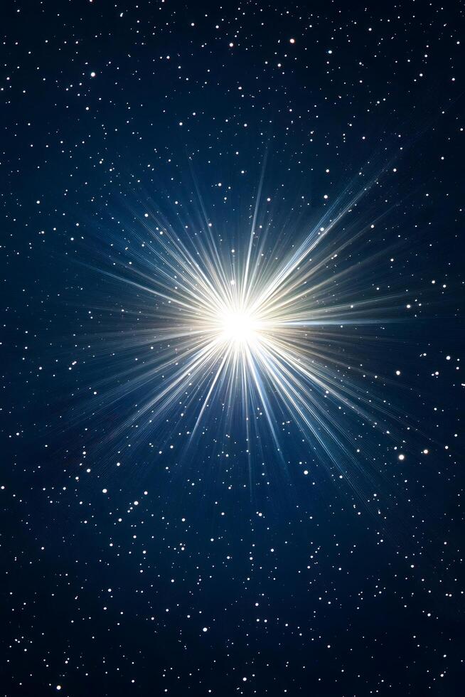 Starburst Explosion in Dark Blue Space photo