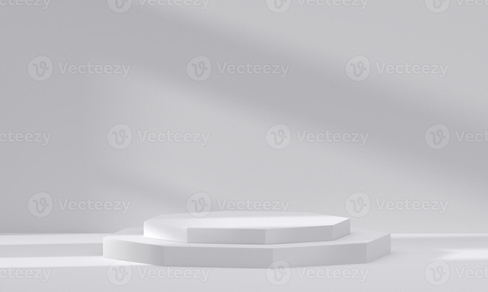 3D white podium with light and shadow. Abstract geometric composition in minimalist design. 3D studio display showroom product pedestal11 photo