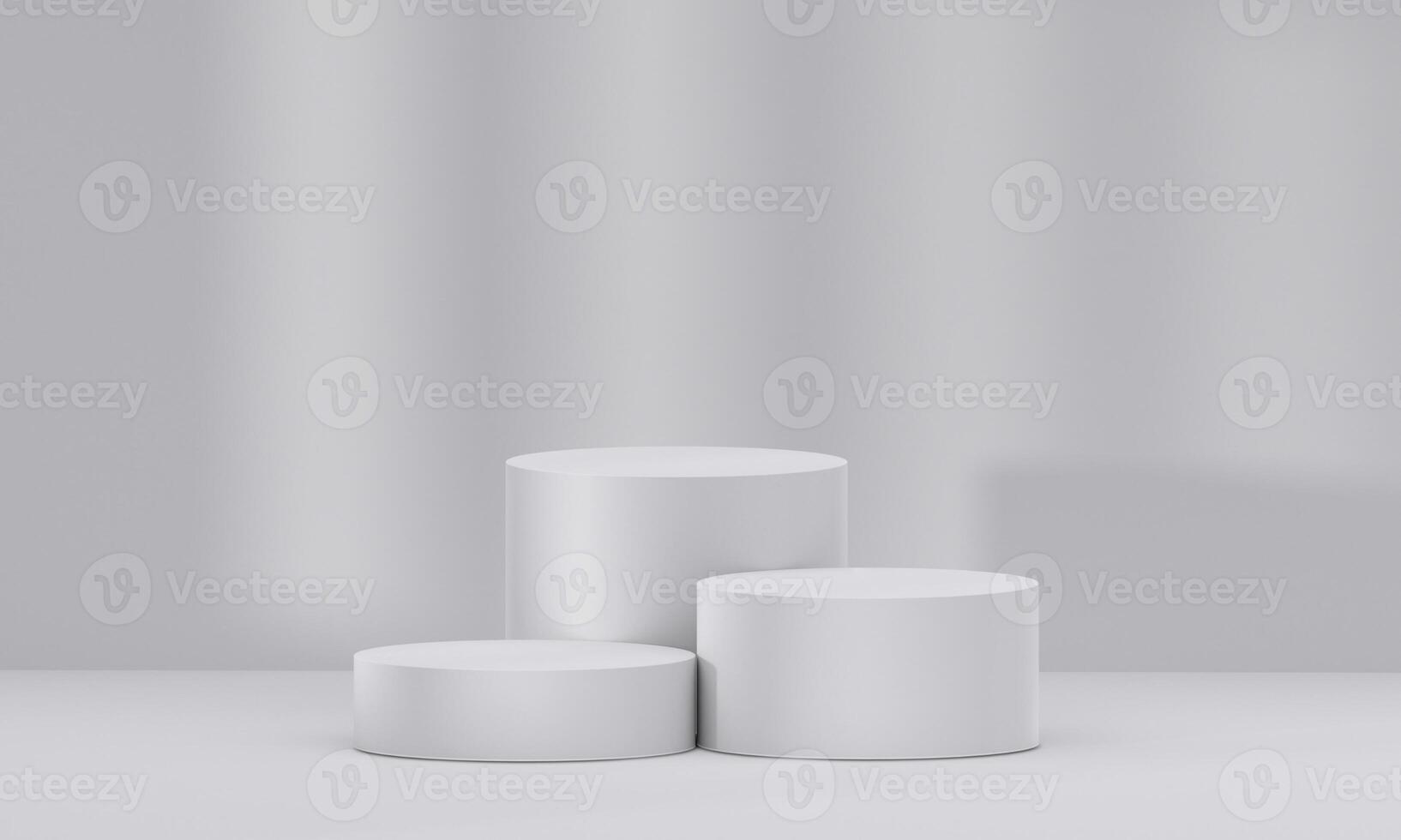 3D white podium with light and shadow. Abstract geometric composition in minimalist design. 3D studio display showroom product pedestal15 photo