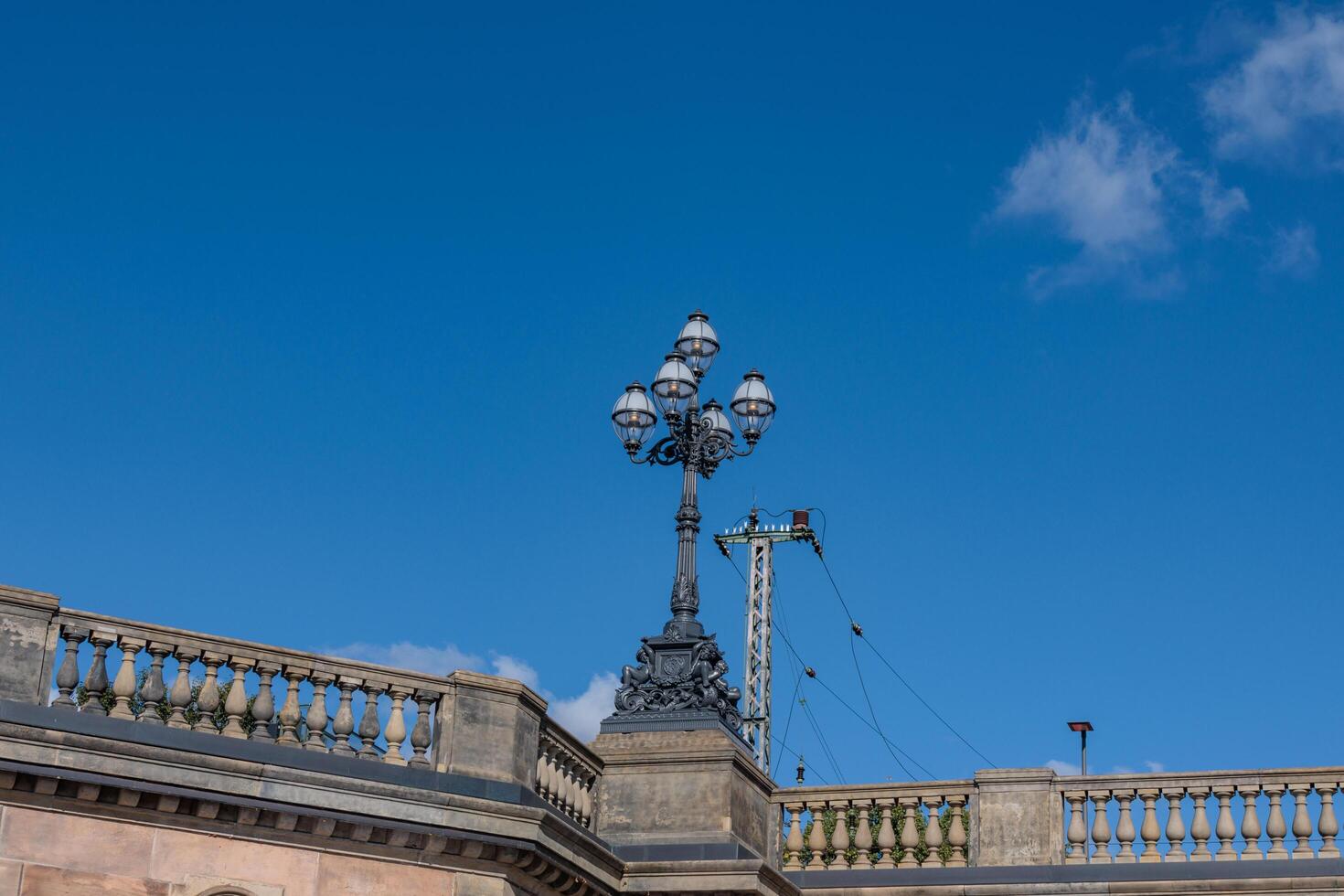 Bridge in Hamburg at the alster river with a lantern photo
