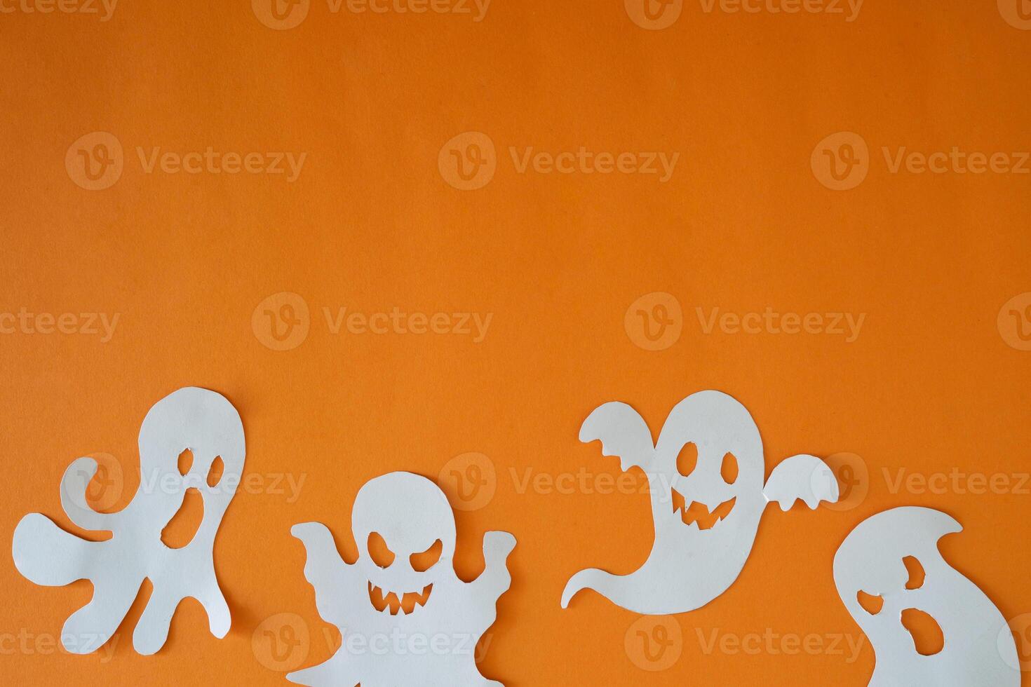 Ghost paper cut out for copy space background photo