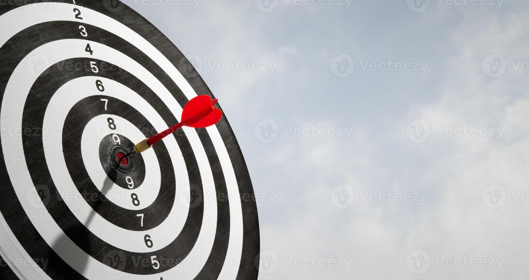 dart on target for banner copy space background photo