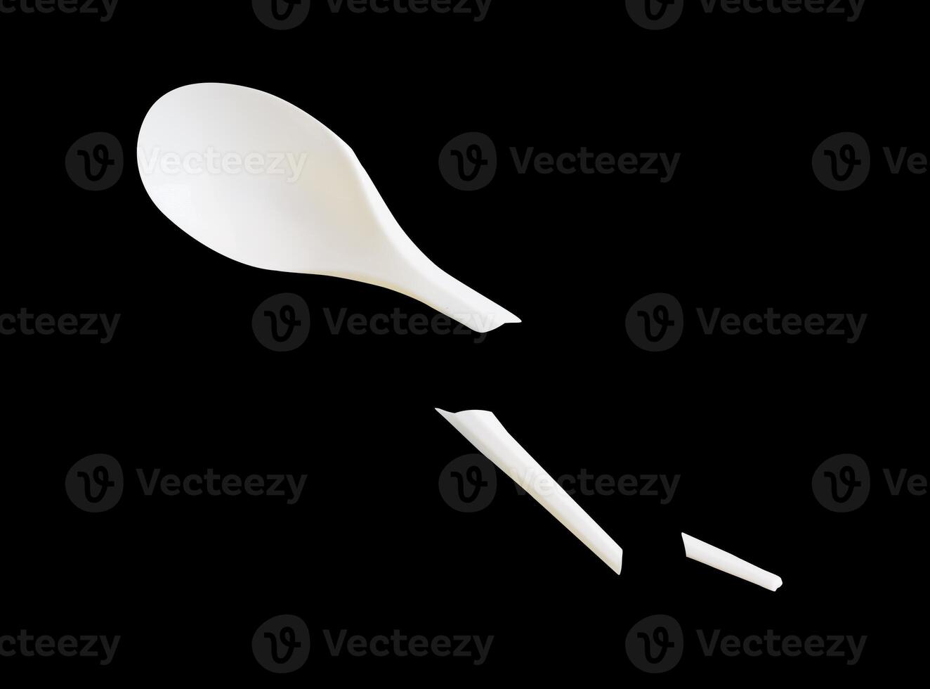 broken plastic spoon isolated element photo