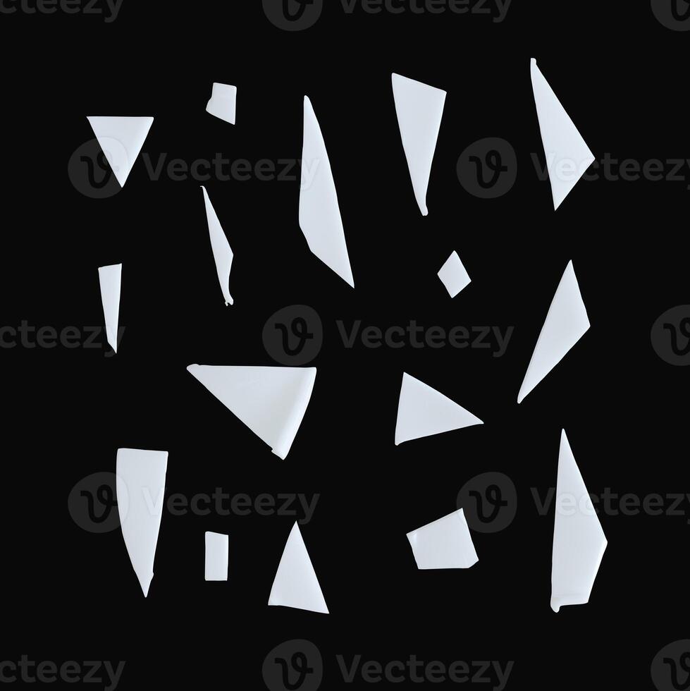 set of microplastic fragments isolated element photo