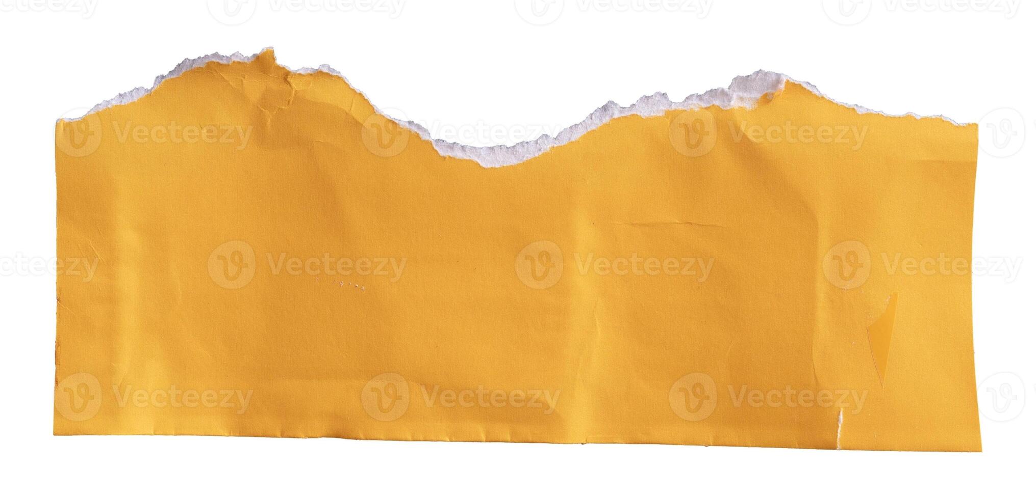 yellow torn paper element. paper design element photo