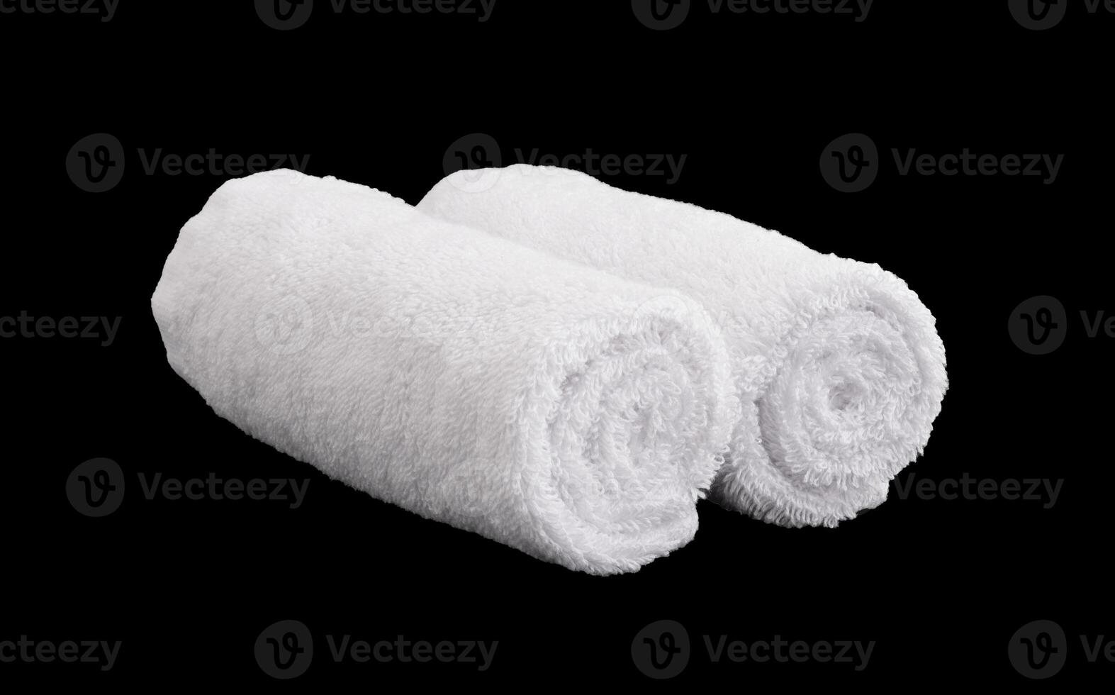 two white face towel roll isolated photo