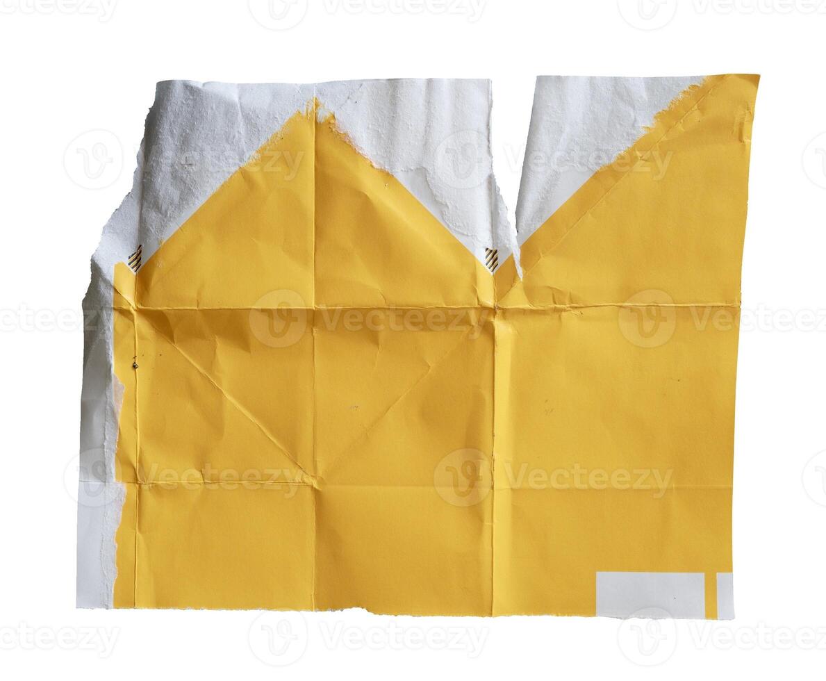 folded yellow paper texture background photo