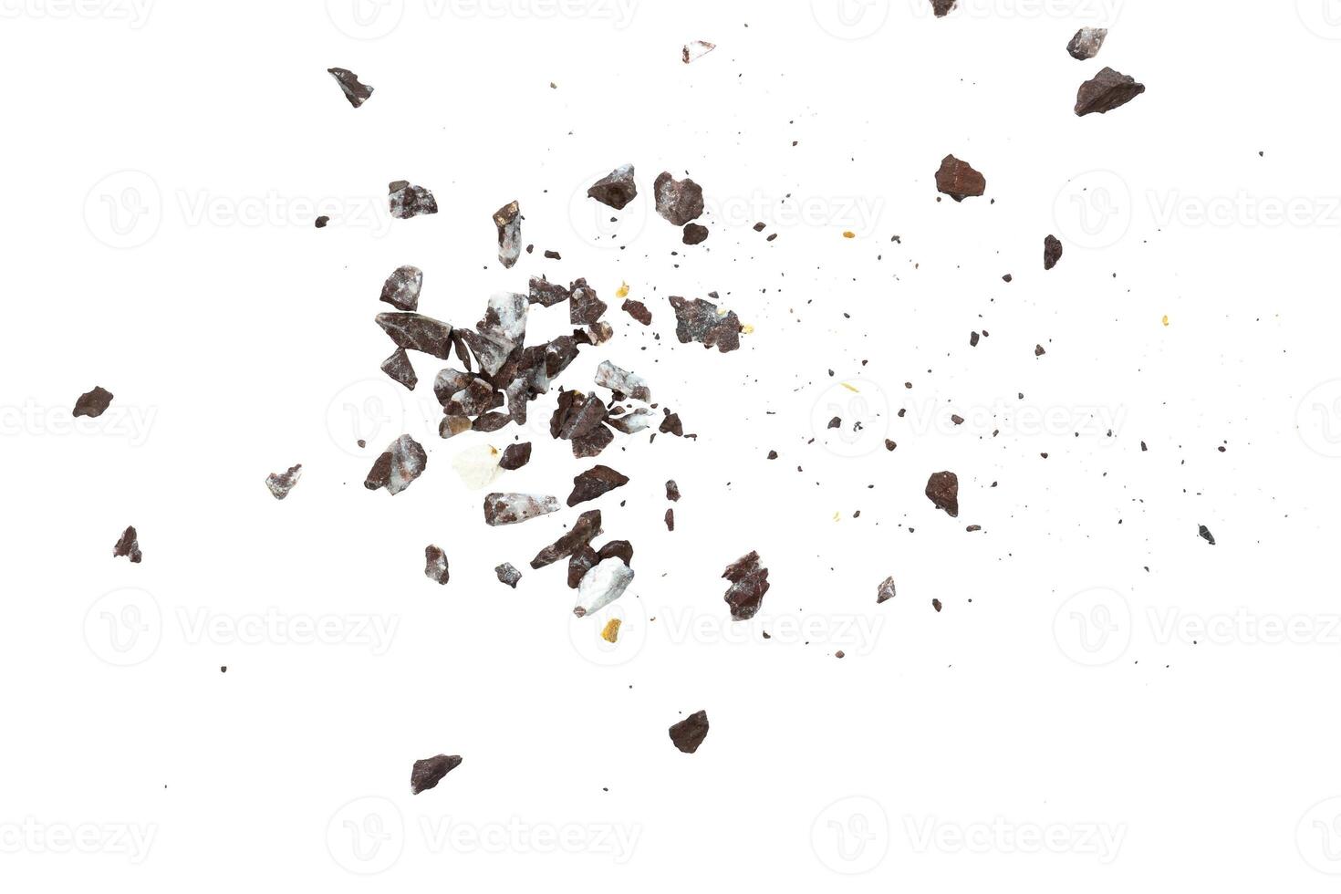 abstract stone blast particle on white photo
