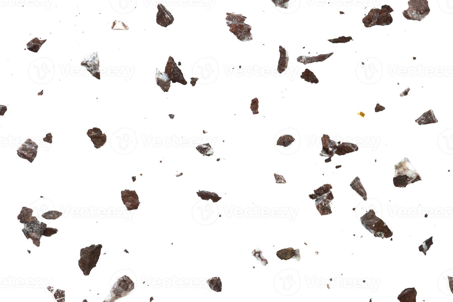 stone particles and dust texture on white background photo