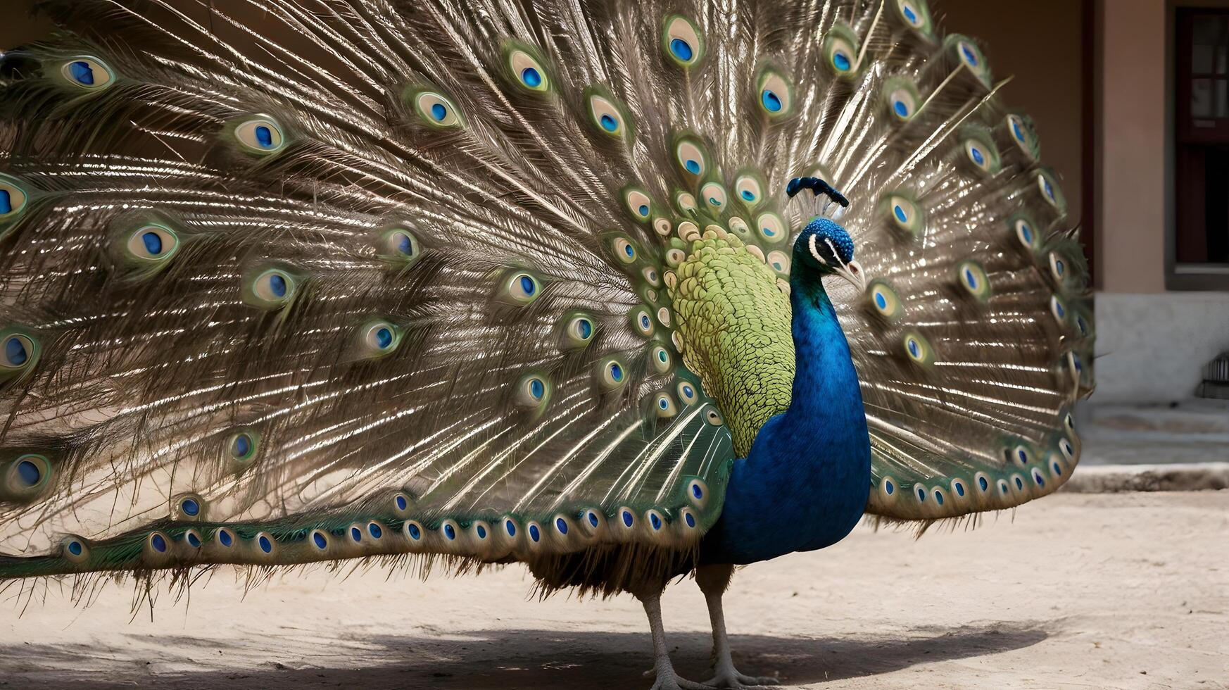 Peacock Displaying Vibrant Feathers photo