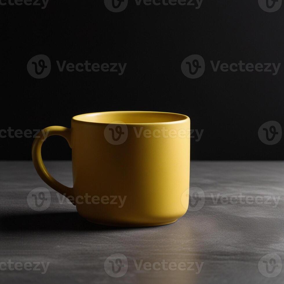 designer mug dark background photo