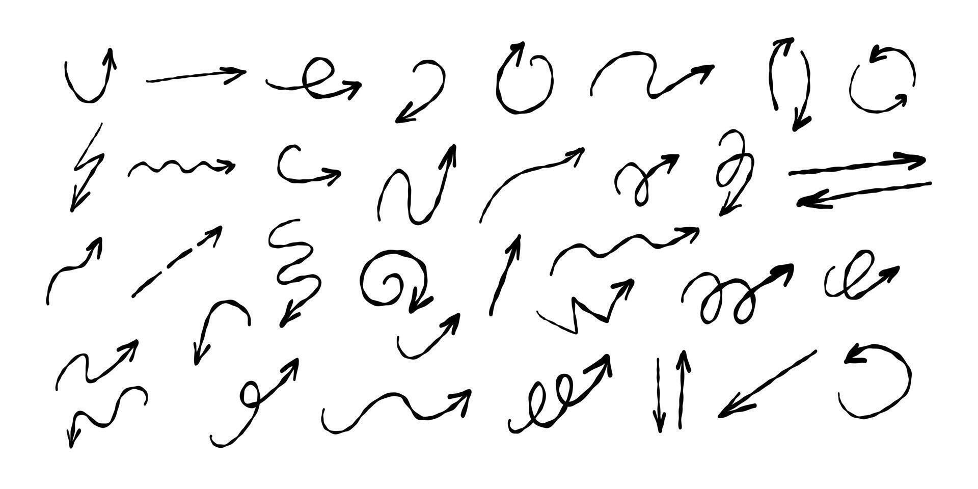 Hand drawn arrows set vector