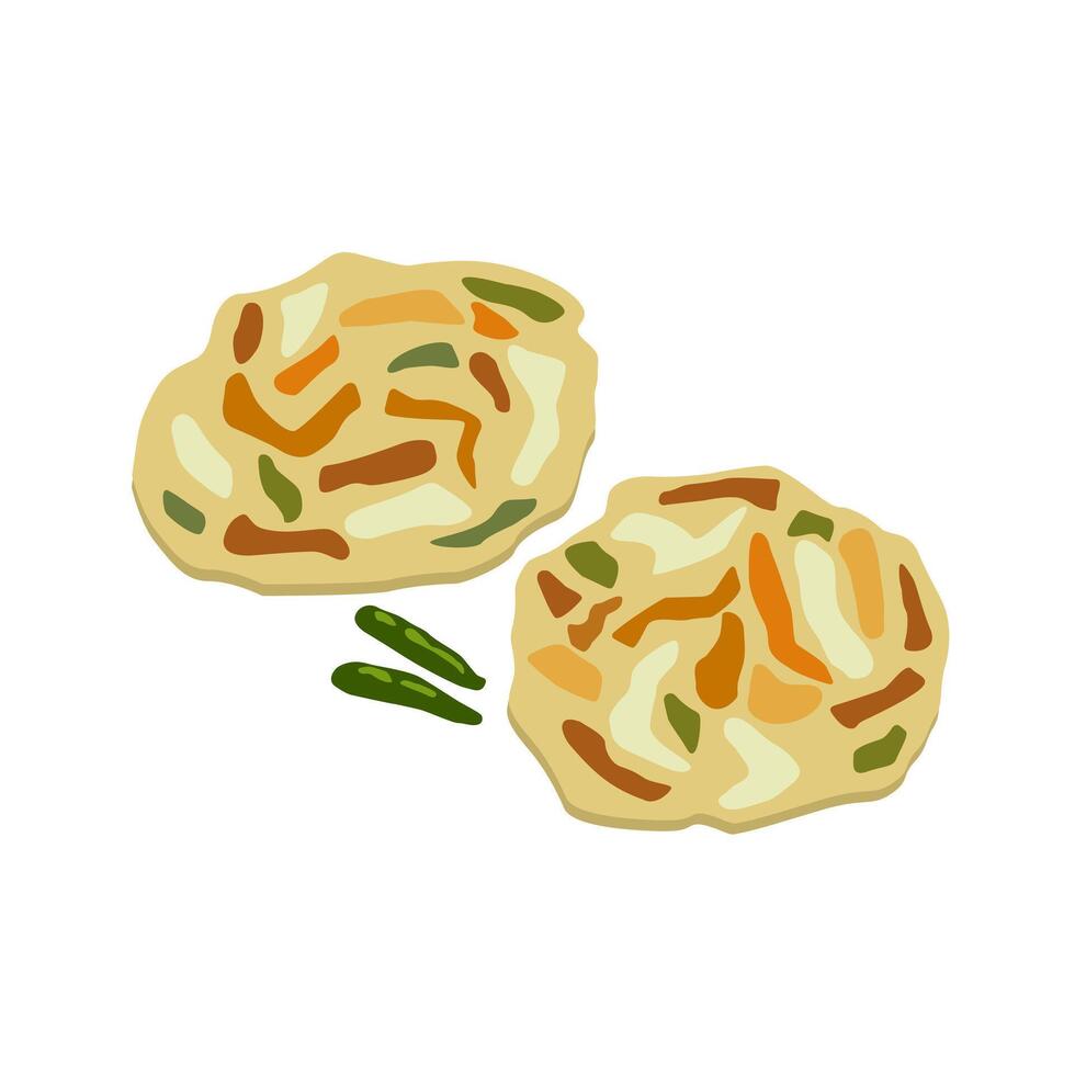 Bakwan with chilli Indonesian food illustration vector