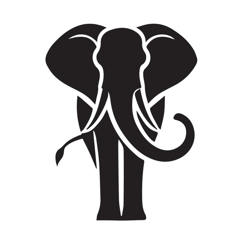 Bold Black and White Elephant Logo Design vector
