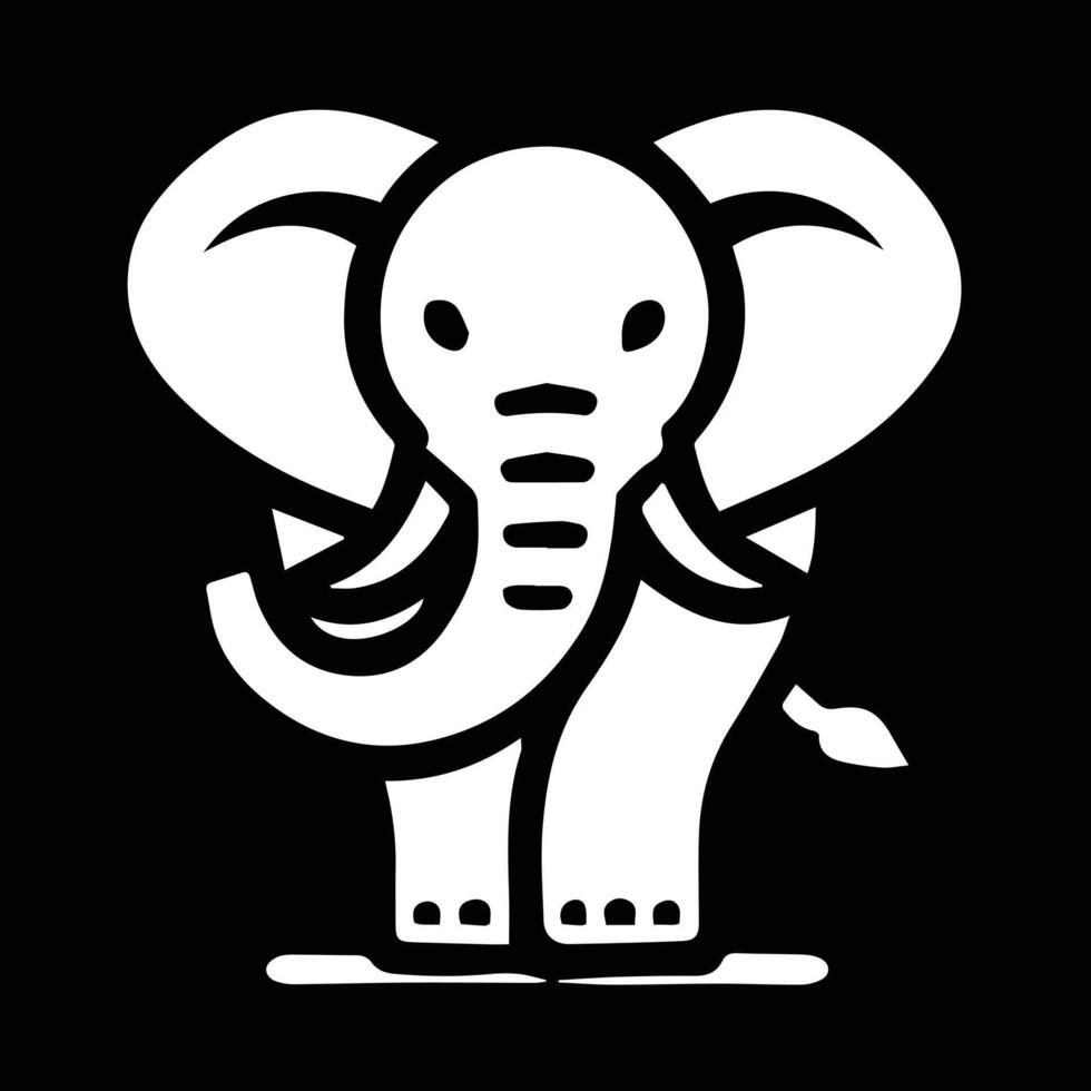 new Powerful Black and White Elephant Silhouette vector