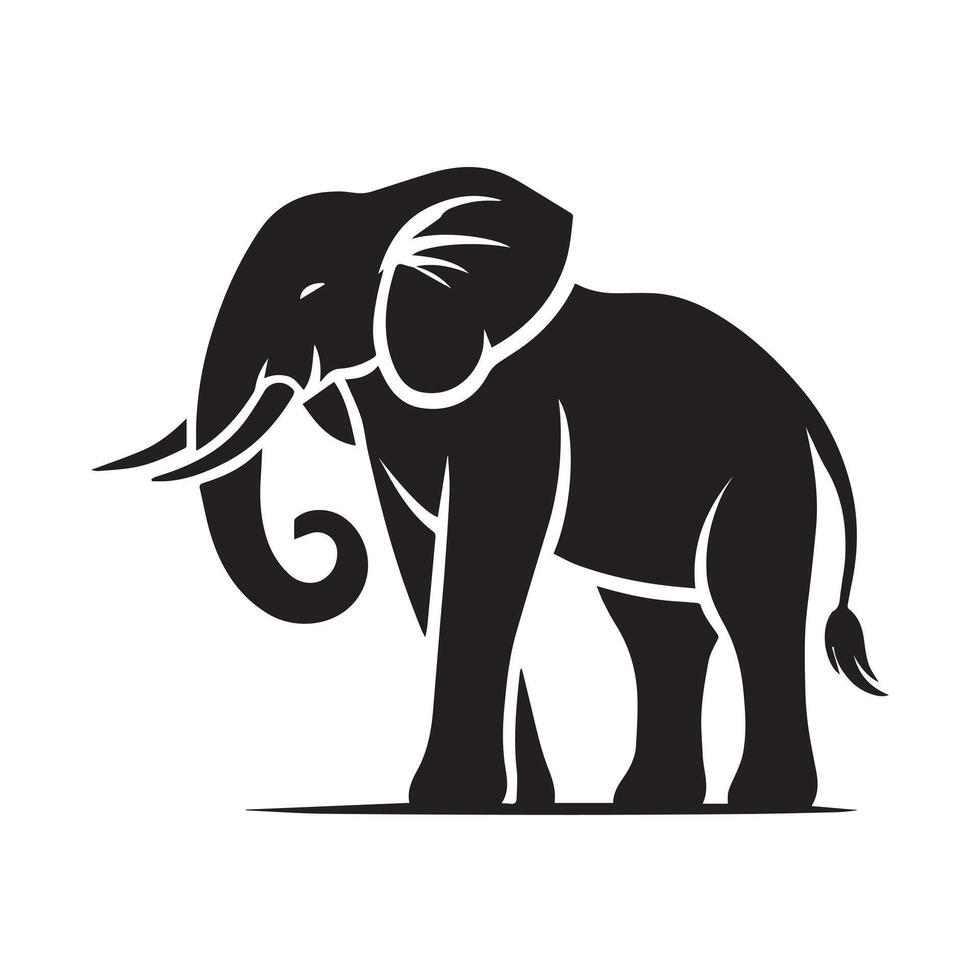 Powerful Elephant Silhouette Graphic vector