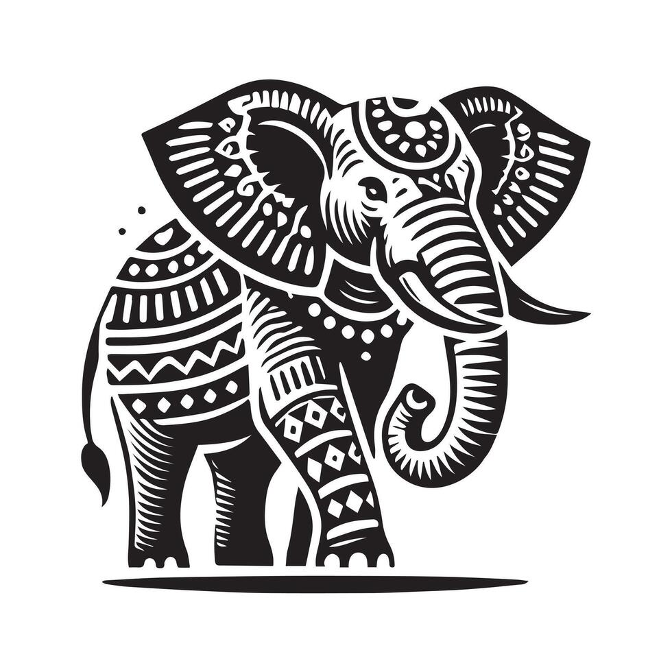 Indian Elephant Design for Home Decor vector