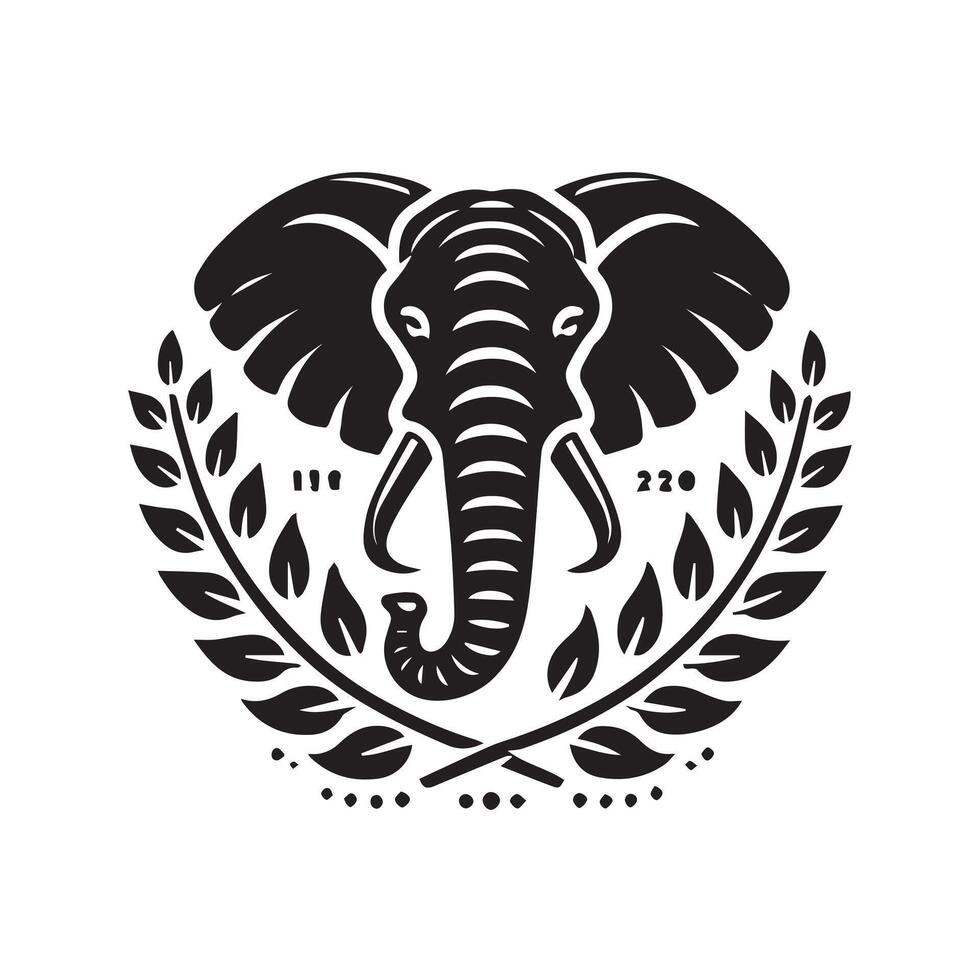 Elegant Black and White Mandala Elephant Design vector