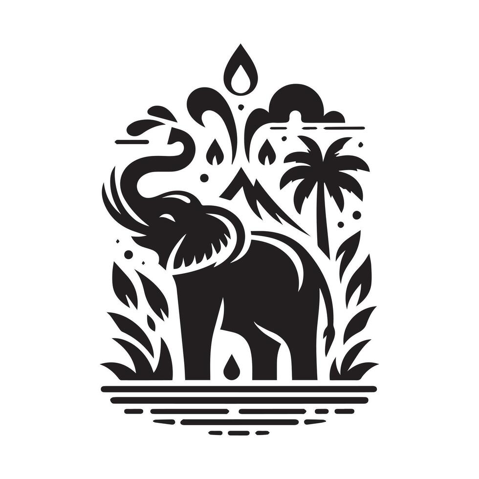 Elephant Design in a Decorative Style vector
