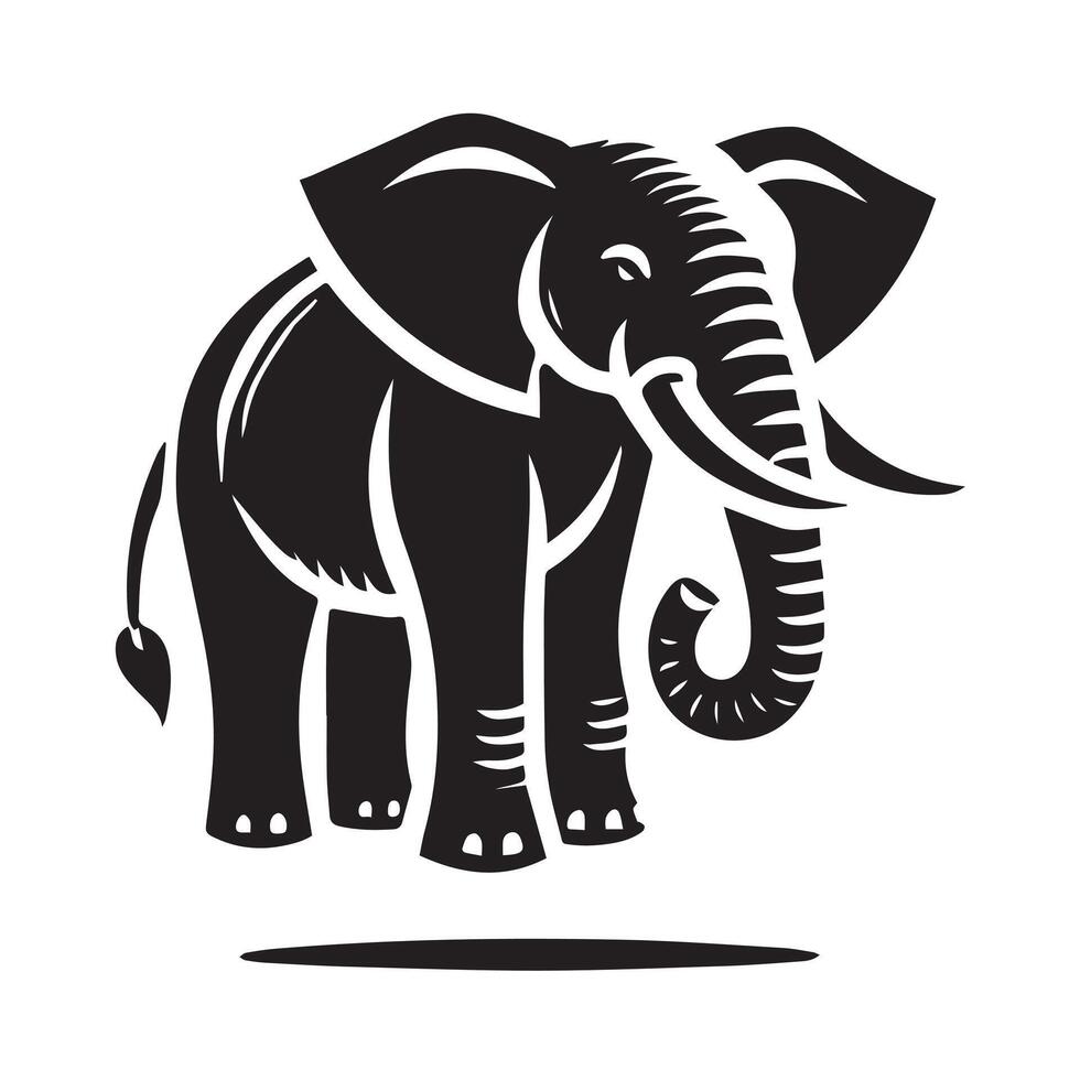 Black and White Elephant Logo Design vector