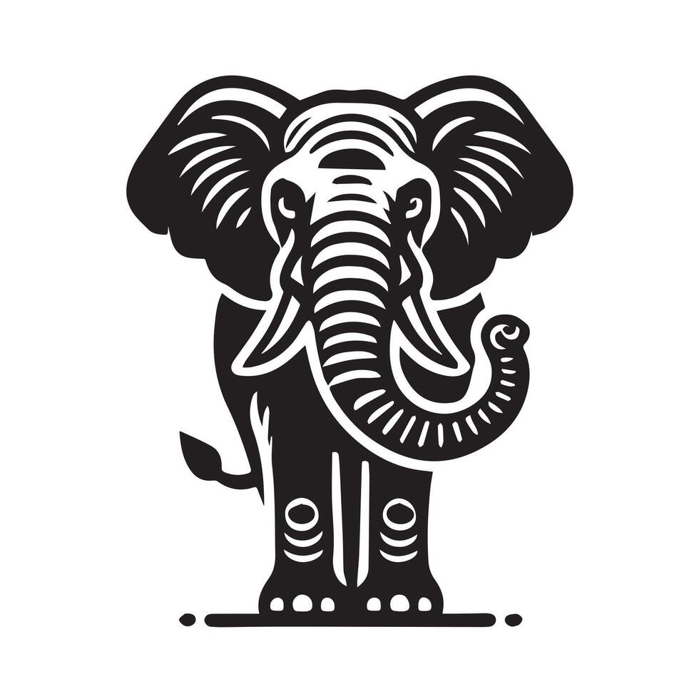 Ornate Elephant with Wings, a Symbolic Design vector