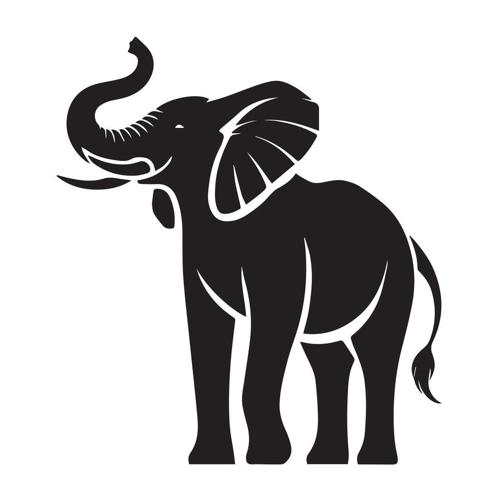 Ornate Elephant Design in Black and White vector