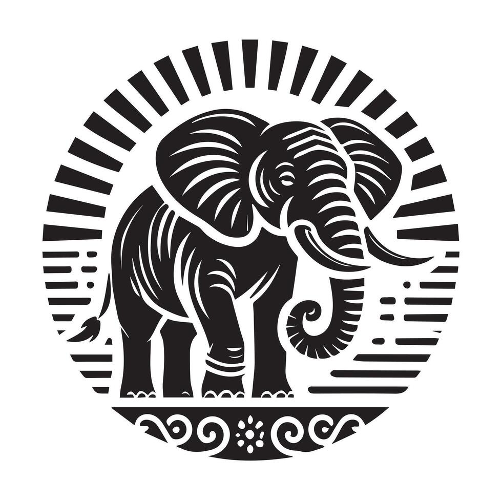 Majestic Winged Elephant Silhouette Design vector