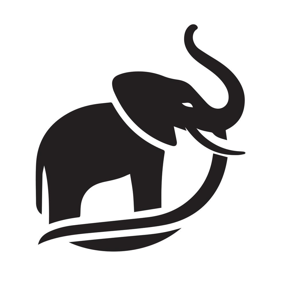 Powerful Silhouette of an African Elephant vector