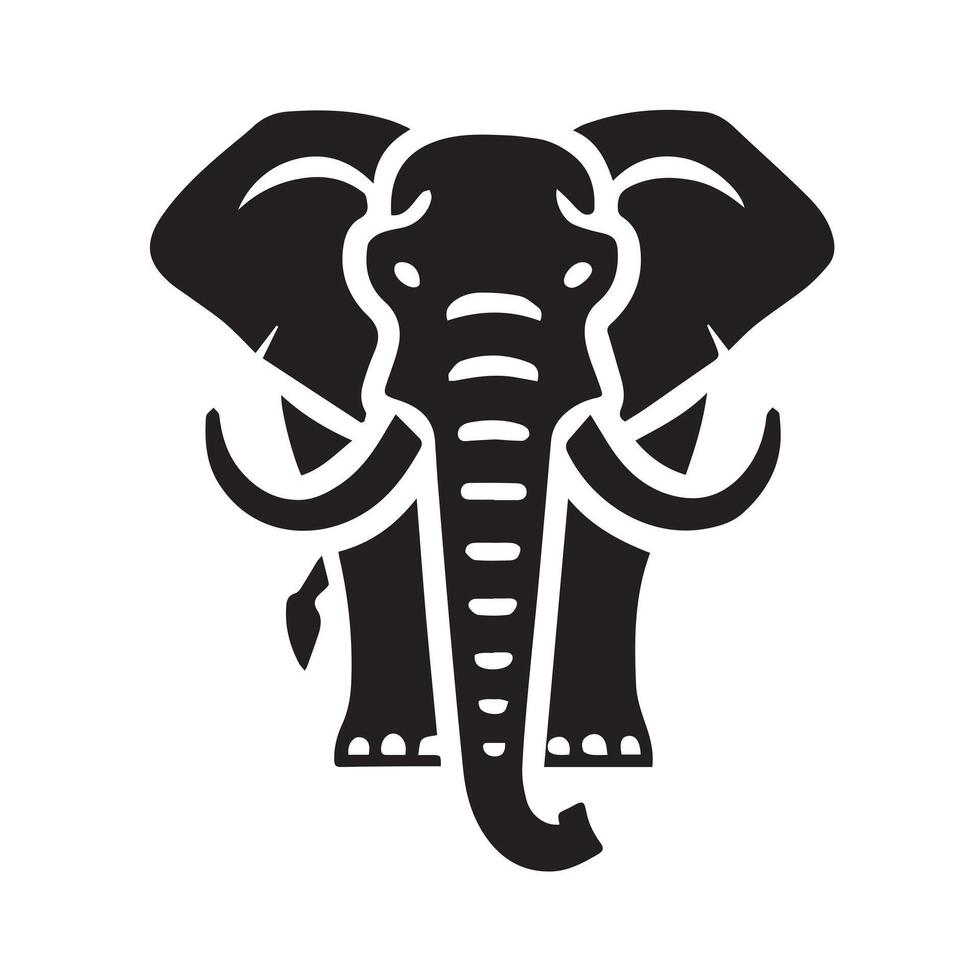 Ornate Elephant Silhouette, Perfect for Branding or Design vector